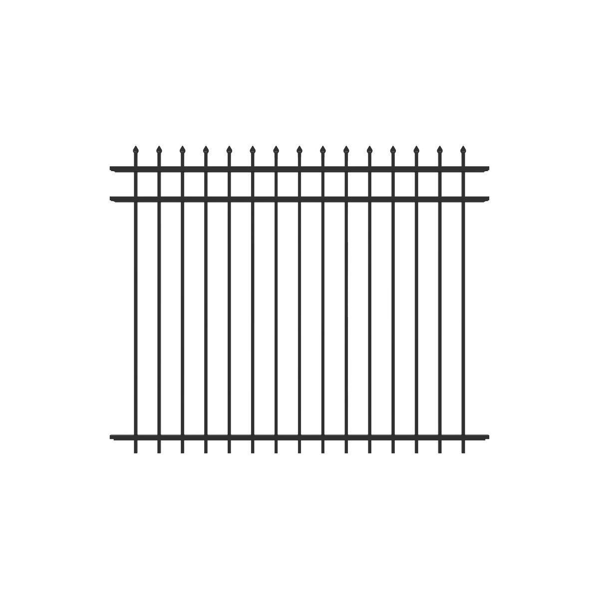 Marble Harbor Series - Fence Panel - 5' x 6'-Aluminum Fence Panels-ActiveYards-Black-FenceCenter