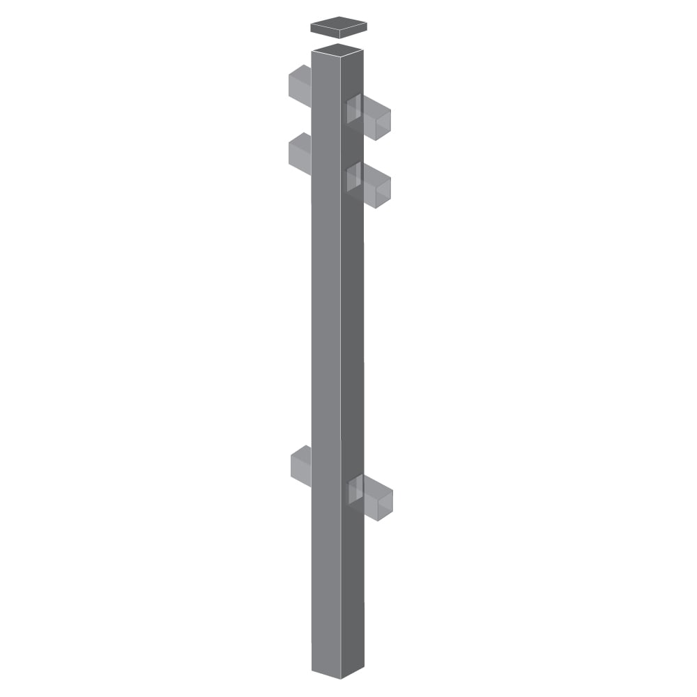 Line Post - 2" x 2" x 82" (H)-Aluminum Fence Posts-ActiveYards-FenceCenter