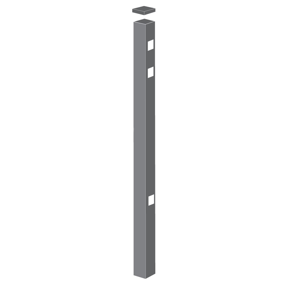 Heavy Duty Gate Post - 2" x 2" x 82" (H)-Aluminum Fence Posts-ActiveYards-Pewter-FenceCenter
