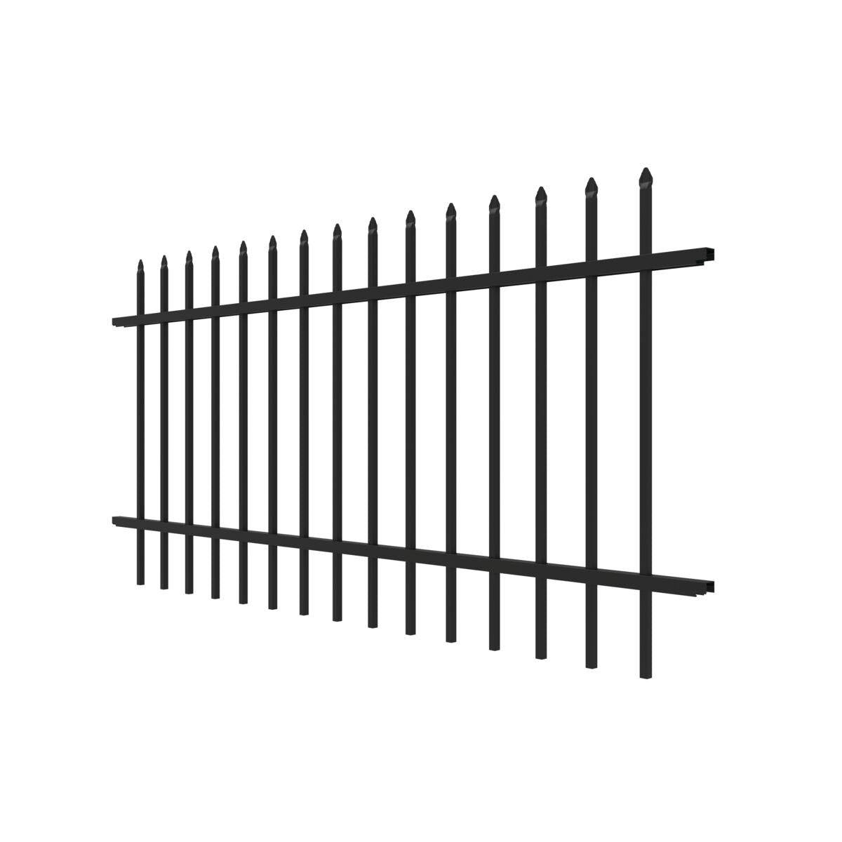 Marble Harbor Series - Fence Panel - 3' x 6'-Aluminum Fence Panels-ActiveYards-Black-FenceCenter