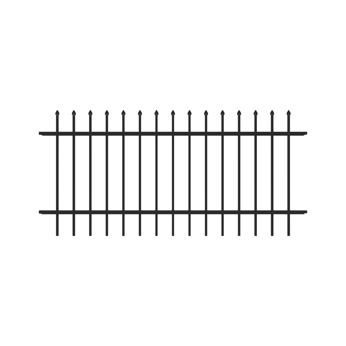 Marble Harbor Series - Fence Panel - 3' x 6'-Aluminum Fence Panels-ActiveYards-Black-FenceCenter