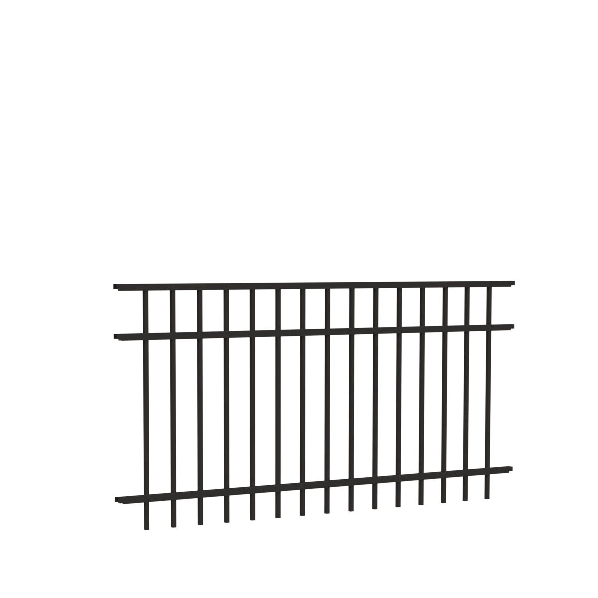 Granite Harbor Series - Fence Panel - 3' x 6'-Aluminum Fence Panels-ActiveYards-Black-FenceCenter