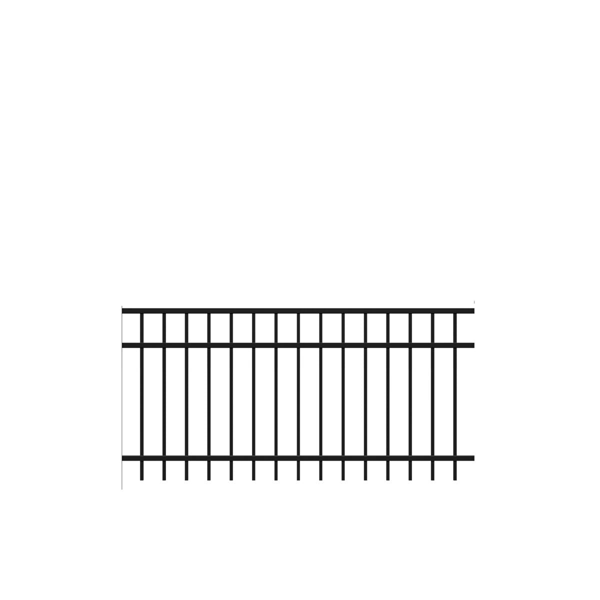 Granite Harbor Series - Fence Panel - 3' x 6'-Aluminum Fence Panels-ActiveYards-Black-FenceCenter