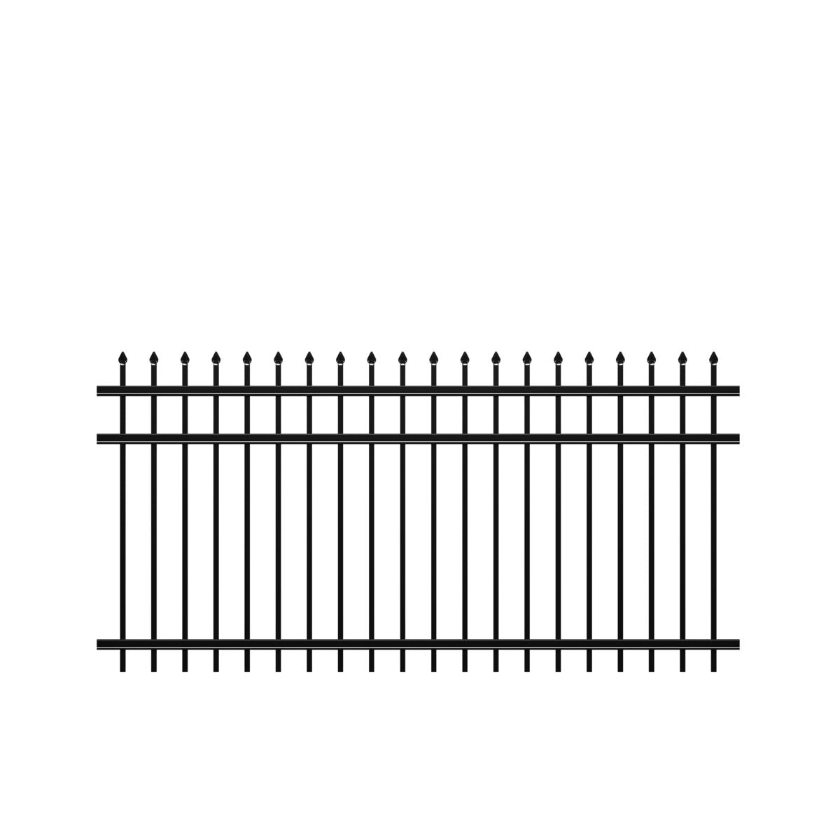 Marble Haven Series - Fence Panel - 4' x 8'-Aluminum Fence Panels-ActiveYards-Black-FenceCenter