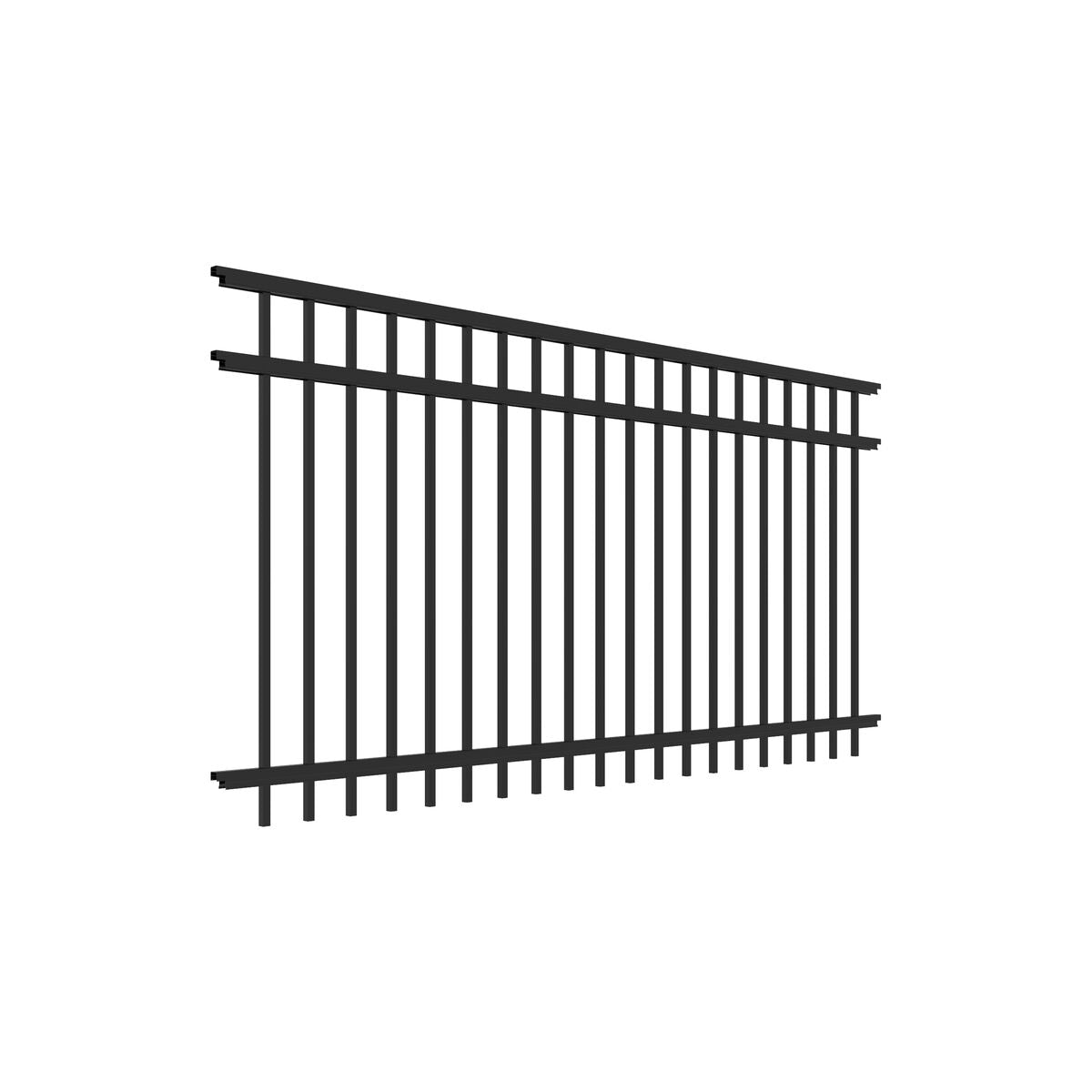 Granite Haven Series - Fence Panel - 4' x 8'-Aluminum Fence Panels-ActiveYards-Black-FenceCenter