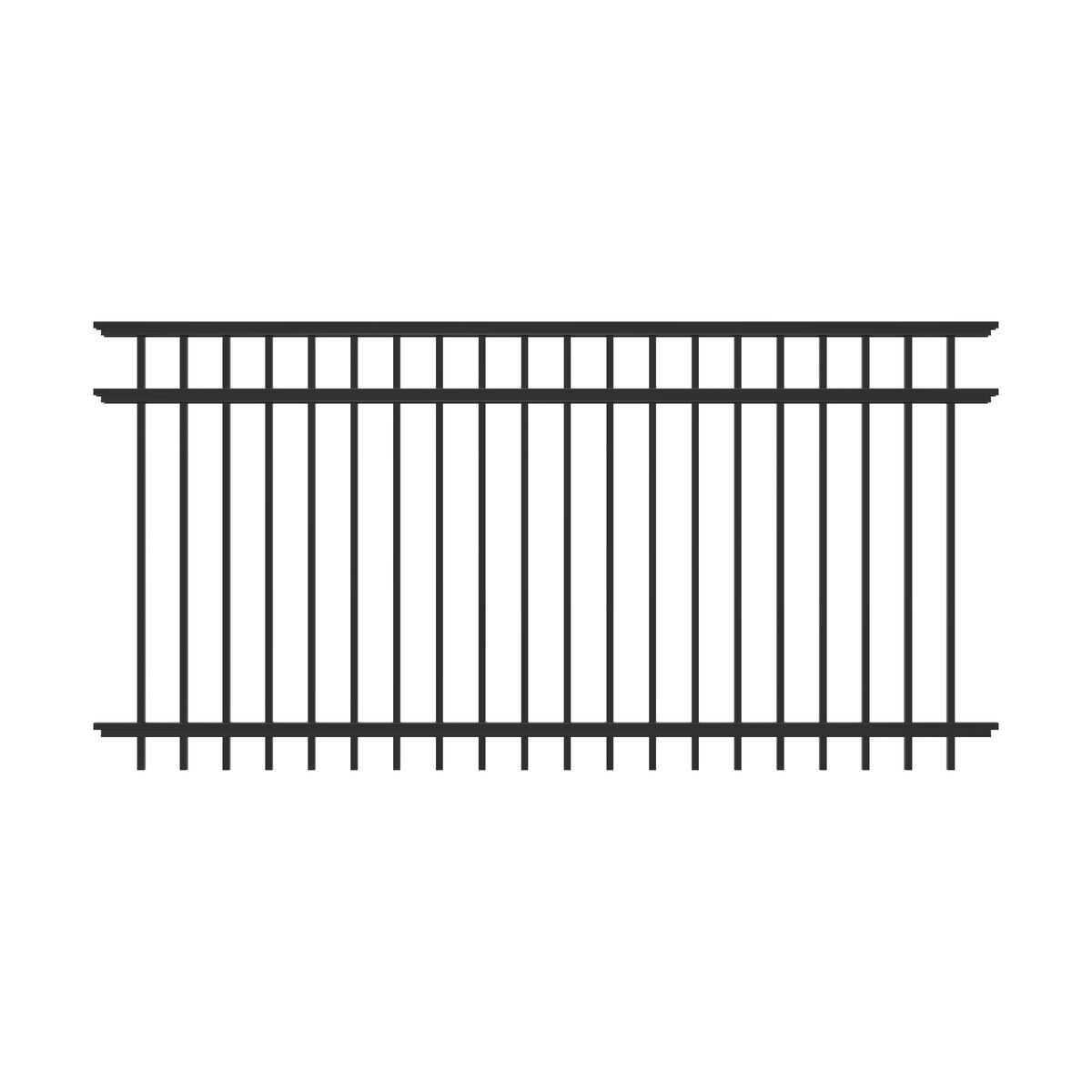 Granite Haven Series - Fence Panel - 4' x 8'-Aluminum Fence Panels-ActiveYards-Black-FenceCenter