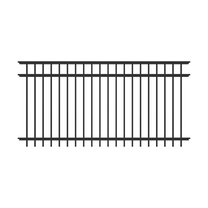 Granite Haven Series - Fence Panel - 4' x 8'-Aluminum Fence Panels-ActiveYards-Black-FenceCenter