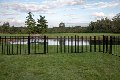 Granite Haven Series - Fence Panel - 4½' x 8' Drop Rail-Aluminum Fence Panels-ActiveYards-Black-FenceCenter