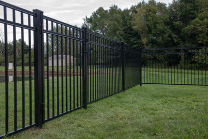 Granite Haven Series - Fence Panel - 4½' x 8' Drop Rail-Aluminum Fence Panels-ActiveYards-Black-FenceCenter