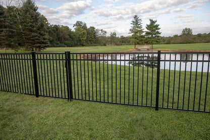 Granite Haven Series - Fence Panel - 4½' x 8' Drop Rail-Aluminum Fence Panels-ActiveYards-Black-FenceCenter