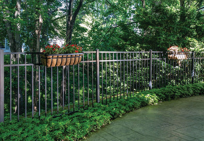 Granite Haven Series - Fence Panel - 4½' x 8' Drop Rail-Aluminum Fence Panels-ActiveYards-Black-FenceCenter