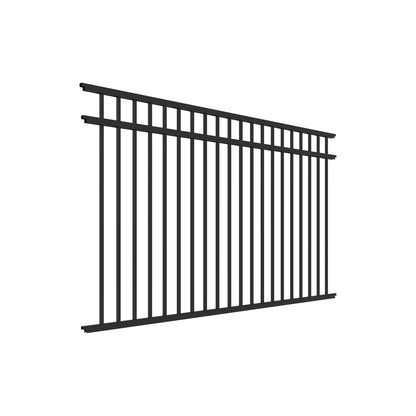 Granite Haven Series - Fence Panel - 4½' x 8' Drop Rail-Aluminum Fence Panels-ActiveYards-Black-FenceCenter