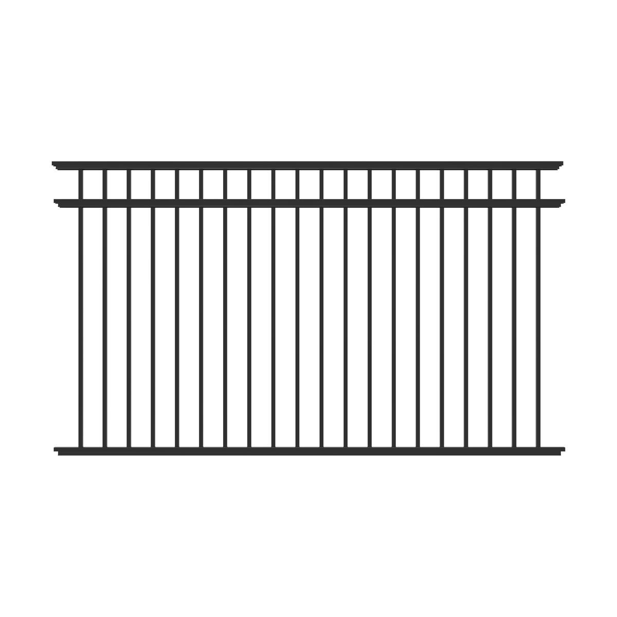 Granite Haven Series - Fence Panel - 4½' x 8' Drop Rail-Aluminum Fence Panels-ActiveYards-Black-FenceCenter