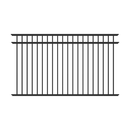 Granite Haven Series - Fence Panel - 4½' x 8' Drop Rail-Aluminum Fence Panels-ActiveYards-Black-FenceCenter