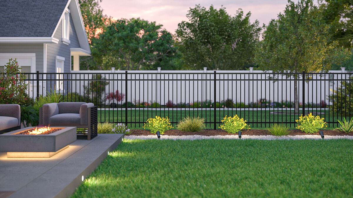 Granite Haven Series - Fence Panel - 5' x 8'-Aluminum Fence Panels-ActiveYards-Black-FenceCenter