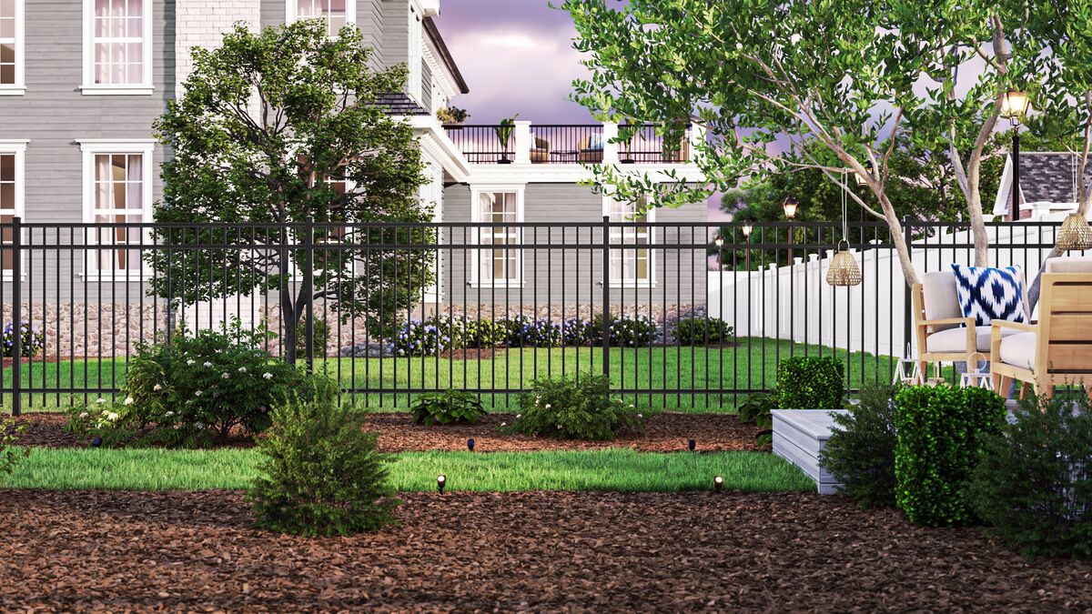 Granite Haven Series - Fence Panel - 5' x 8'-Aluminum Fence Panels-ActiveYards-Black-FenceCenter