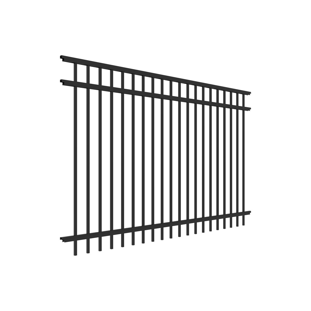 Granite Haven Series - Fence Panel - 5' x 8'-Aluminum Fence Panels-ActiveYards-Black-FenceCenter