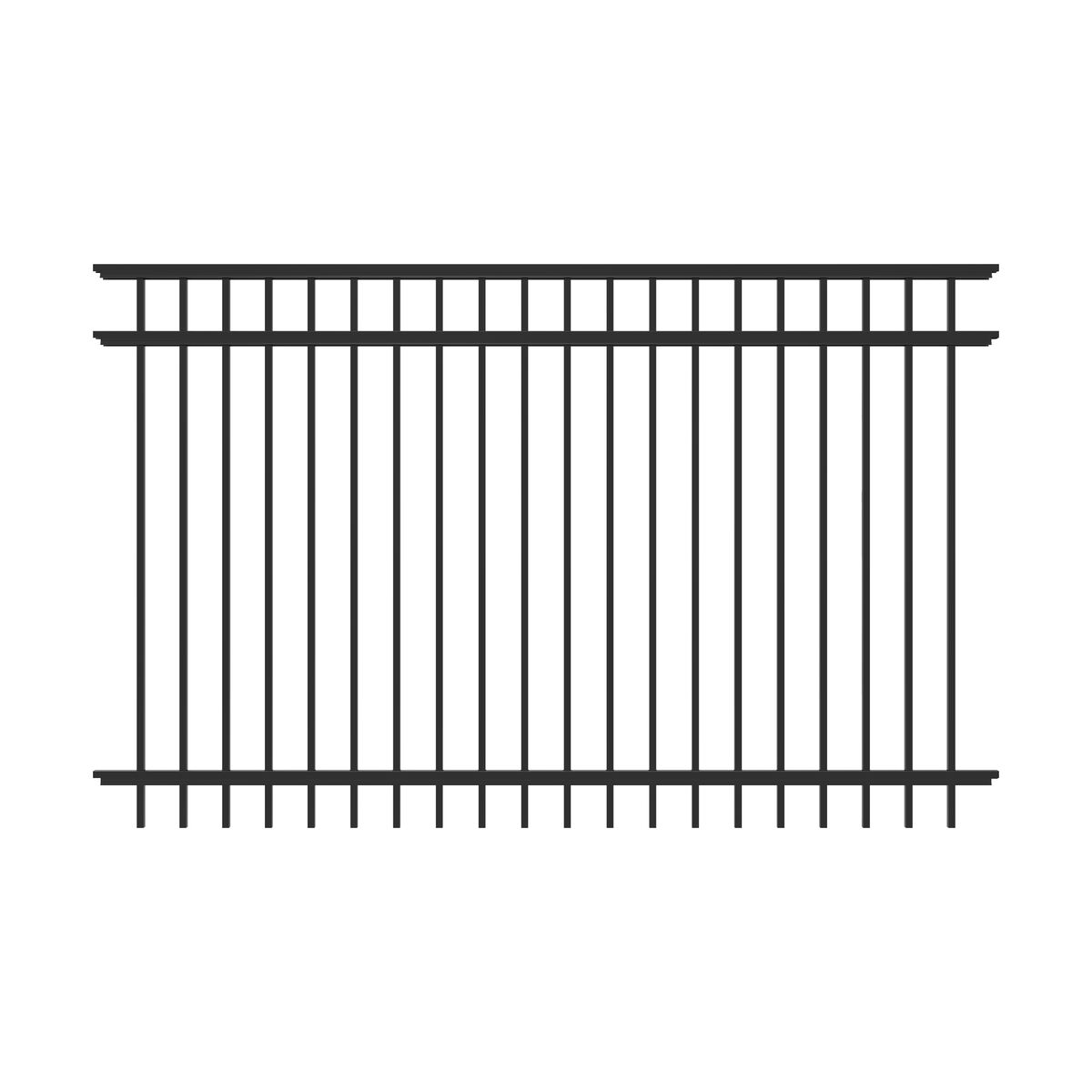 Granite Haven Series - Fence Panel - 5' x 8'-Aluminum Fence Panels-ActiveYards-Black-FenceCenter