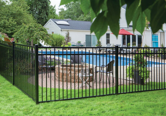 Amethyst Haven Series - Fence Panel - 4½' x 8' Drop Rail-Aluminum Fence Panels-ActiveYards-Black-FenceCenter