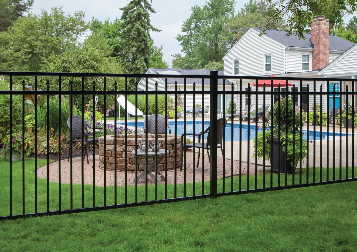 Amethyst Haven Series - Fence Panel - 4½' x 8' Drop Rail-Aluminum Fence Panels-ActiveYards-Black-FenceCenter