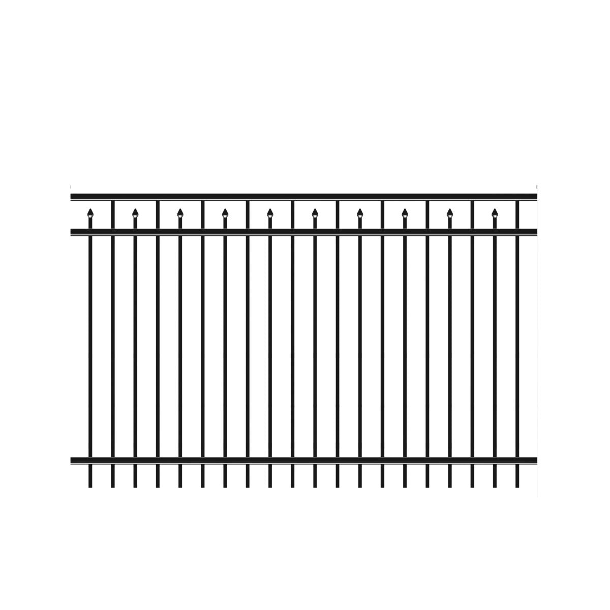 Amethyst Haven Series - Fence Panel - 5' x 8'-Aluminum Fence Panels-ActiveYards-Black-FenceCenter