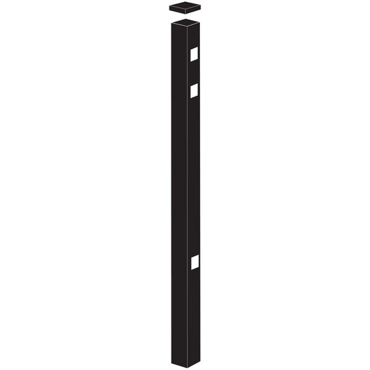 End Post - 2" x 2" x 58" (F)-Aluminum Fence Posts-ActiveYards-Black-FenceCenter