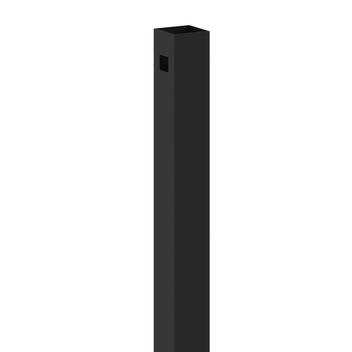 Line Post - 2½" x 2½" x 70" (G)-Aluminum Fence Posts-ActiveYards-Black-FenceCenter