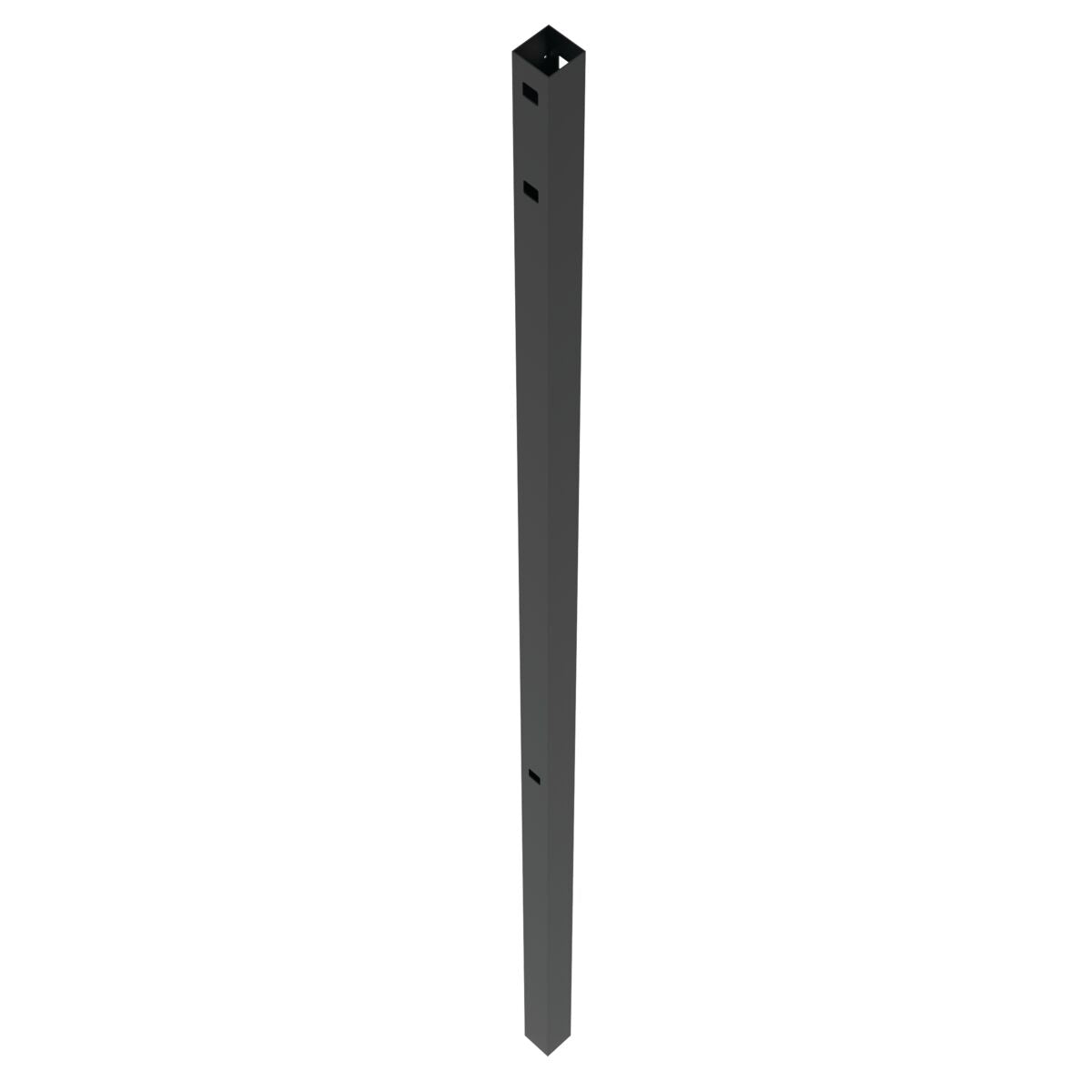 Line Post - 2½" x 2½" x 106" (R)-Aluminum Fence Posts-ActiveYards-Black-FenceCenter