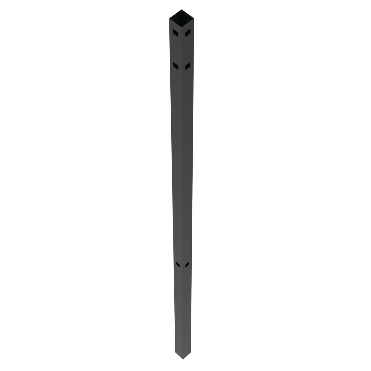 Corner Post - 2½" x 2½" x 106" (R)-Aluminum Fence Posts-ActiveYards-Black-FenceCenter