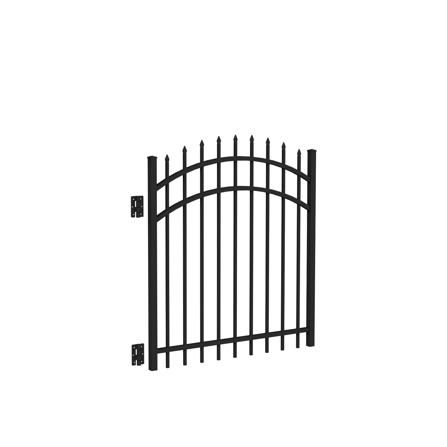 Marble Harbor Series - Arched Gate - 4' x 4'-Aluminum Fence Gates-ActiveYards-Black-FenceCenter