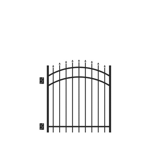 Marble Harbor Series - Arched Gate - 4' x 3'-Aluminum Fence Gates-ActiveYards-Black-FenceCenter