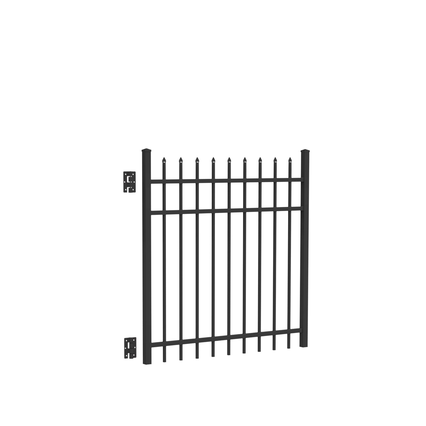 Marble Harbor Series - Straight Gate - 4' x 4'-Aluminum Fence Gates-ActiveYards-Black-FenceCenter