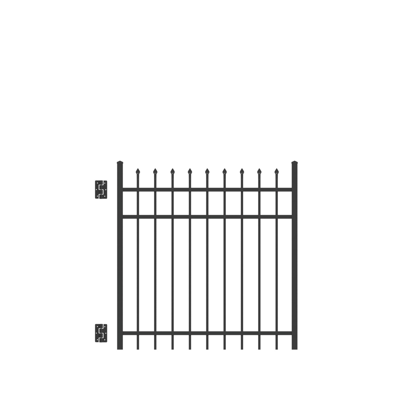 Marble Harbor Series - Straight Gate - 4' x 4'-Aluminum Fence Gates-ActiveYards-Black-FenceCenter