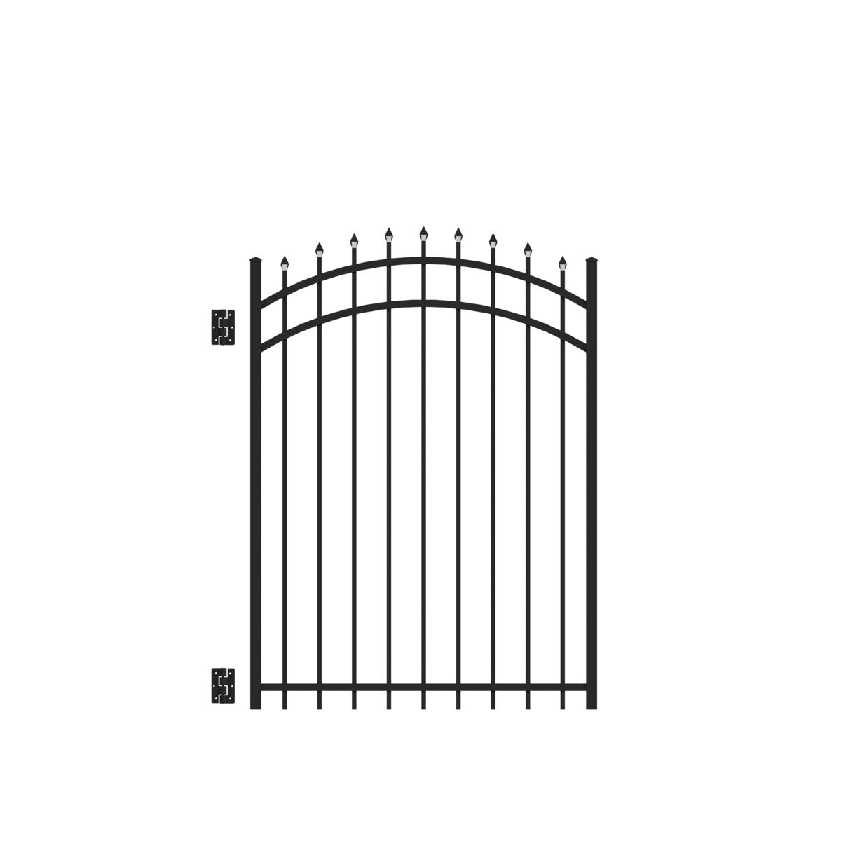 Marble Harbor Series - Arched Gate - 5' x 4'-Aluminum Fence Gates-ActiveYards-Black-FenceCenter