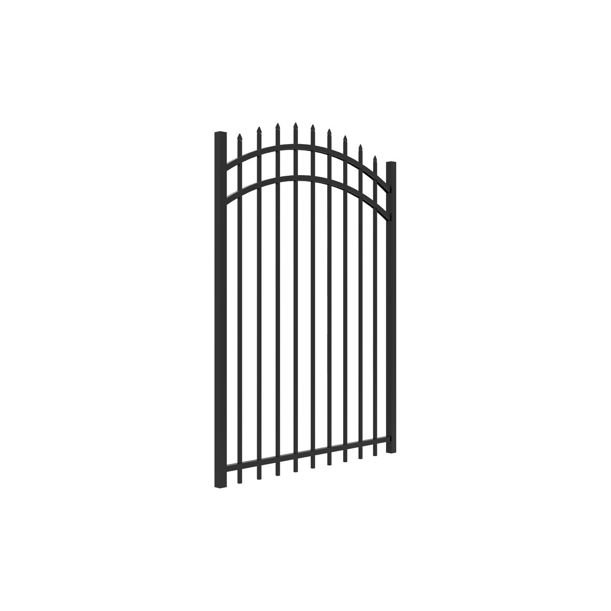 Marble Harbor Series - Arched Gate - 5' x 4'-Aluminum Fence Gates-ActiveYards-Black-FenceCenter