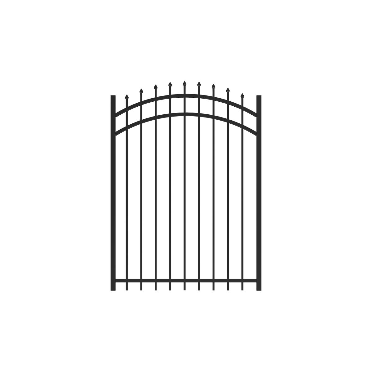 Marble Harbor Series - Arched Gate - 5' x 4'-Aluminum Fence Gates-ActiveYards-Black-FenceCenter