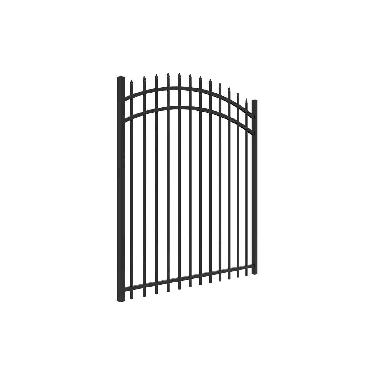 Marble Harbor Series - Arched Gate - 5' x 5'-Aluminum Fence Gates-ActiveYards-Black-FenceCenter