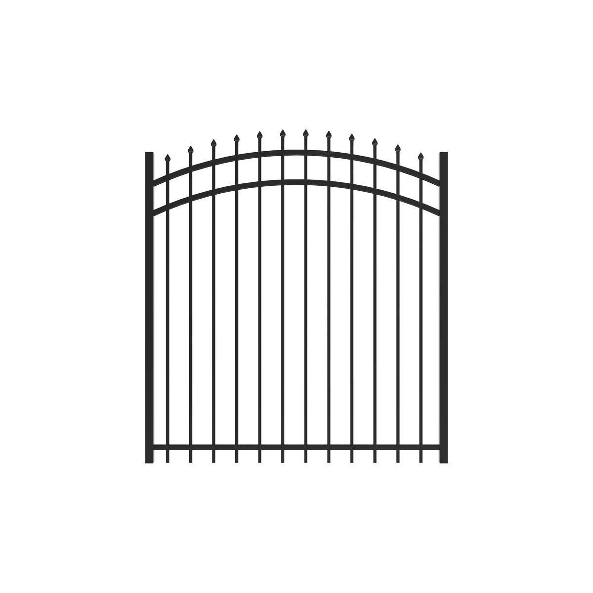 Marble Harbor Series - Arched Gate - 5' x 5'-Aluminum Fence Gates-ActiveYards-Black-FenceCenter