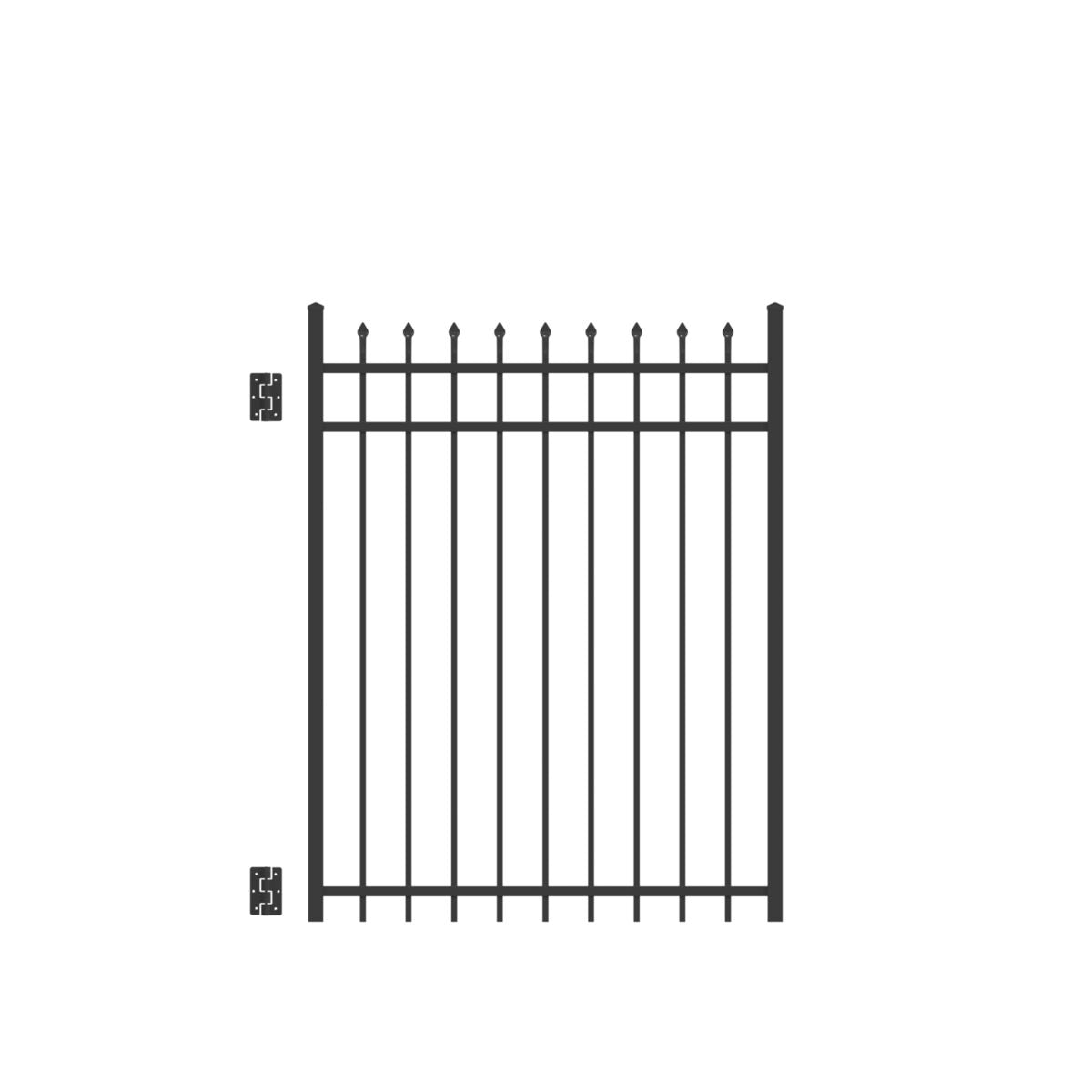 Marble Harbor Series - Straight Gate - 5' x 4'-Aluminum Fence Gates-ActiveYards-Black-FenceCenter