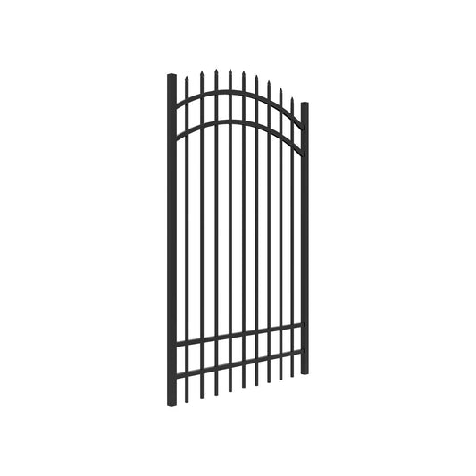 Marble Harbor Series - Arched Gate - 6' x 4'-Aluminum Fence Gates-ActiveYards-Black-FenceCenter