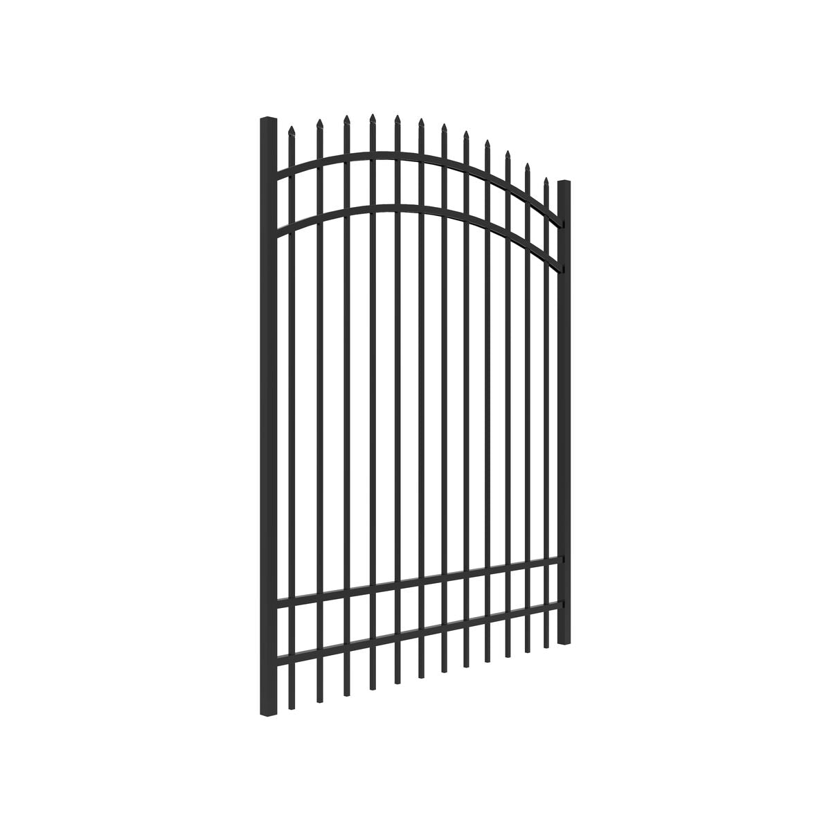 Marble Harbor Series - Arched Gate - 6' x 5'-Aluminum Fence Gates-ActiveYards-Black-FenceCenter