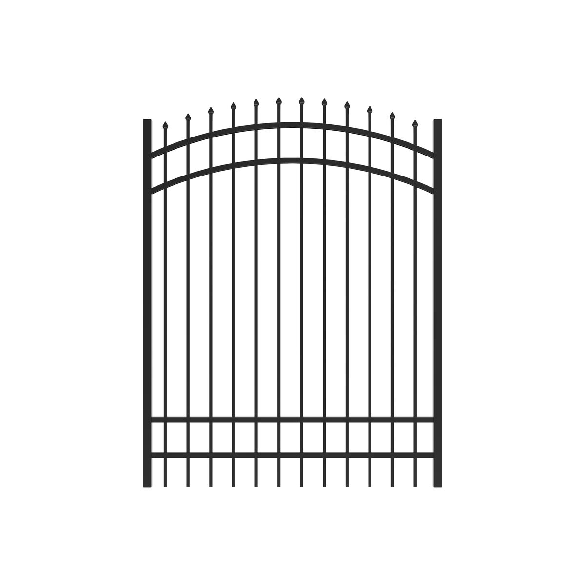 Marble Harbor Series - Arched Gate - 6' x 5'-Aluminum Fence Gates-ActiveYards-Black-FenceCenter