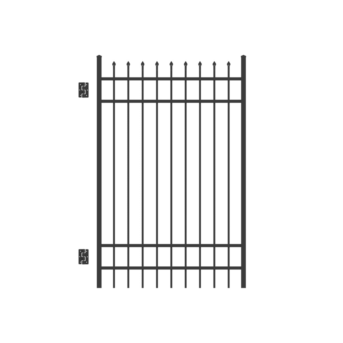 Marble Harbor Series - Straight Gate - 6' x 4'-Aluminum Fence Gates-ActiveYards-Black-FenceCenter