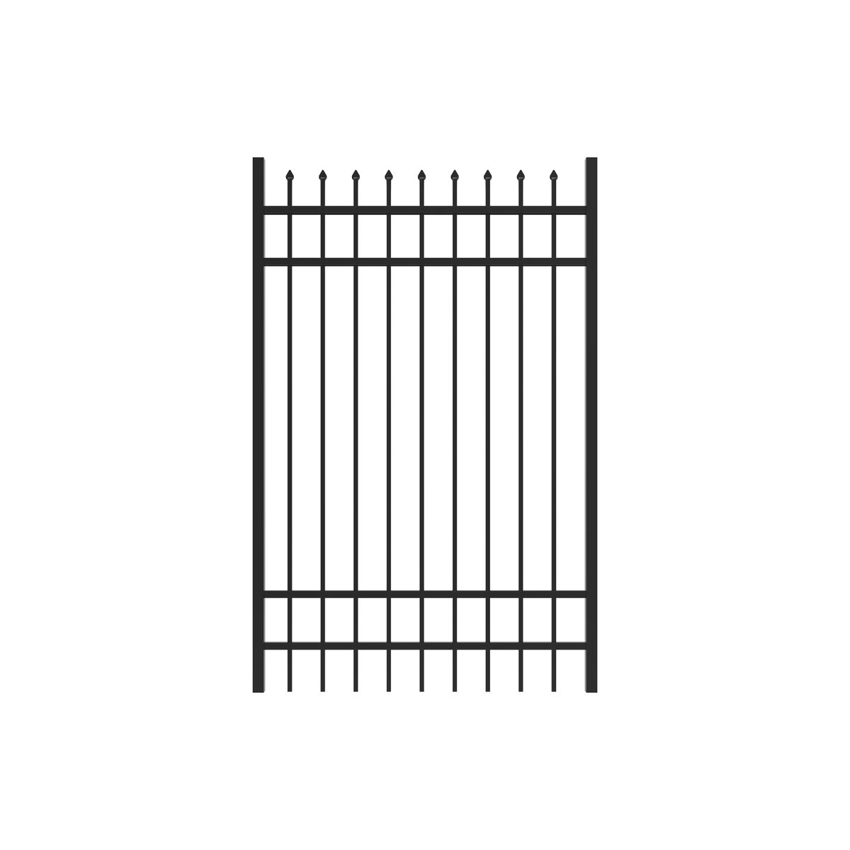 Marble Harbor Series - Straight Gate - 6' x 4'-Aluminum Fence Gates-ActiveYards-Black-FenceCenter