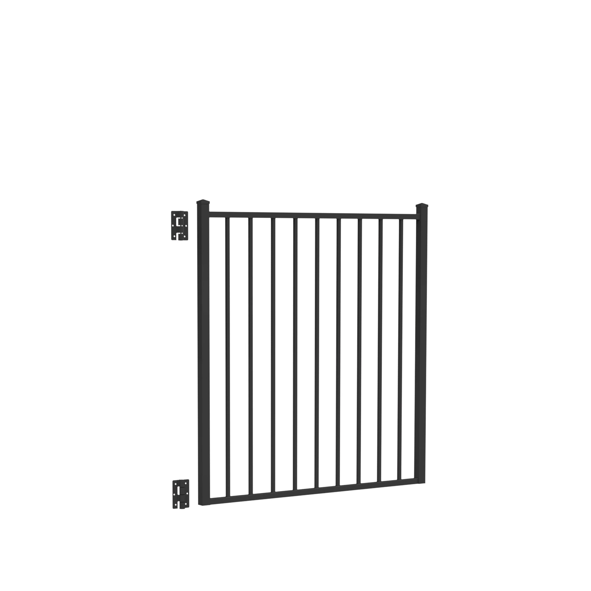 Bedrock Harbor Series - Straight Gate - 4' x 3'-Aluminum Fence Gates-ActiveYards-Black-FenceCenter
