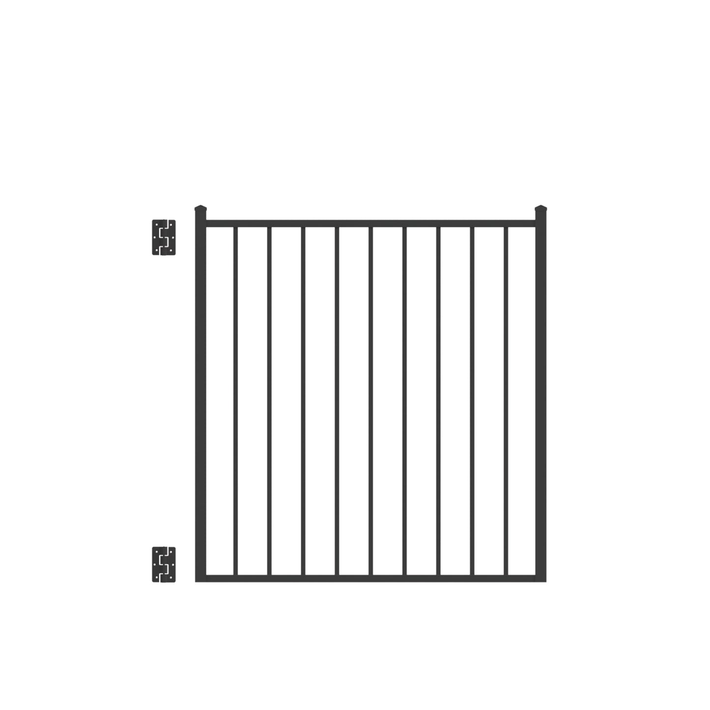 Bedrock Harbor Series - Straight Gate - 4' x 4'-Aluminum Fence Gates-ActiveYards-Black-FenceCenter
