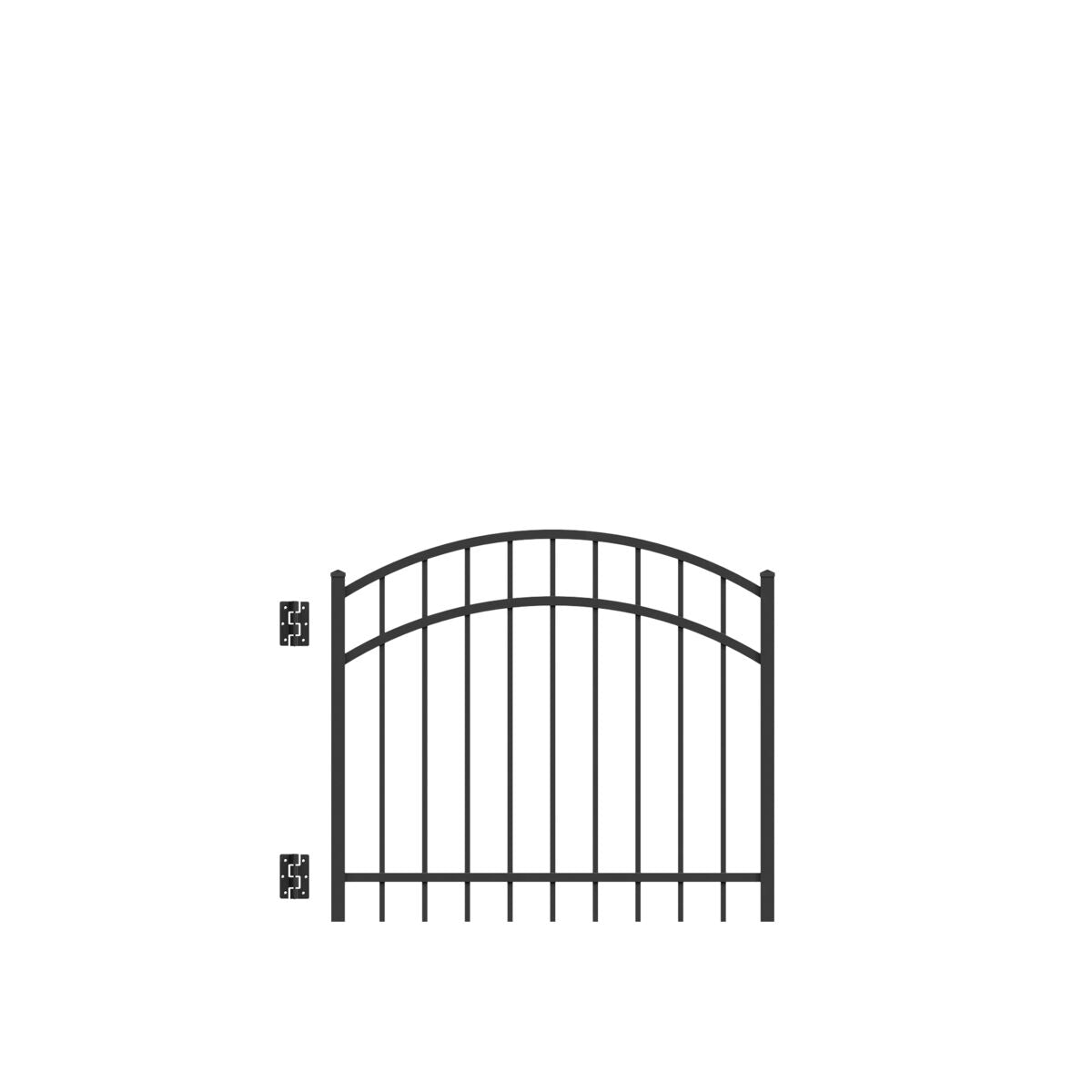 Granite Harbor Series - Arched Gate - 3' x 4'-Aluminum Fence Gates-ActiveYards-Black-FenceCenter