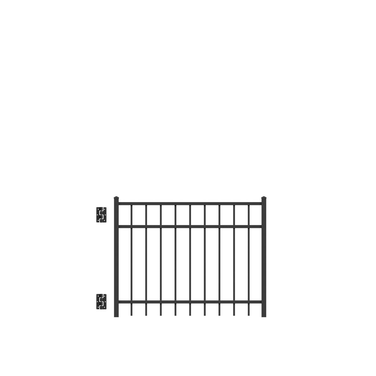 Granite Harbor Series - Straight Gate - 3' x 4'-Aluminum Fence Gates-ActiveYards-Black-FenceCenter