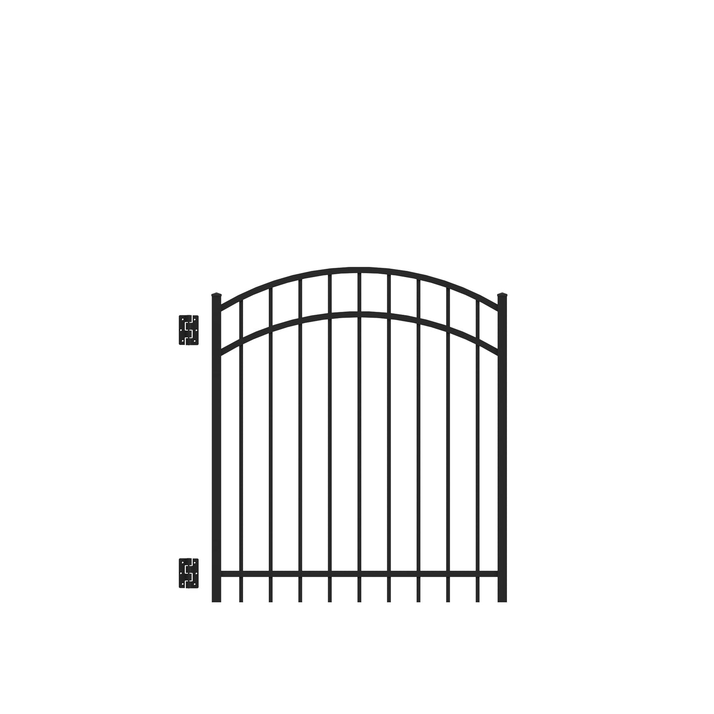 Granite Harbor Series - Arched Gate - 4' x 4'-Aluminum Fence Gates-ActiveYards-Black-FenceCenter