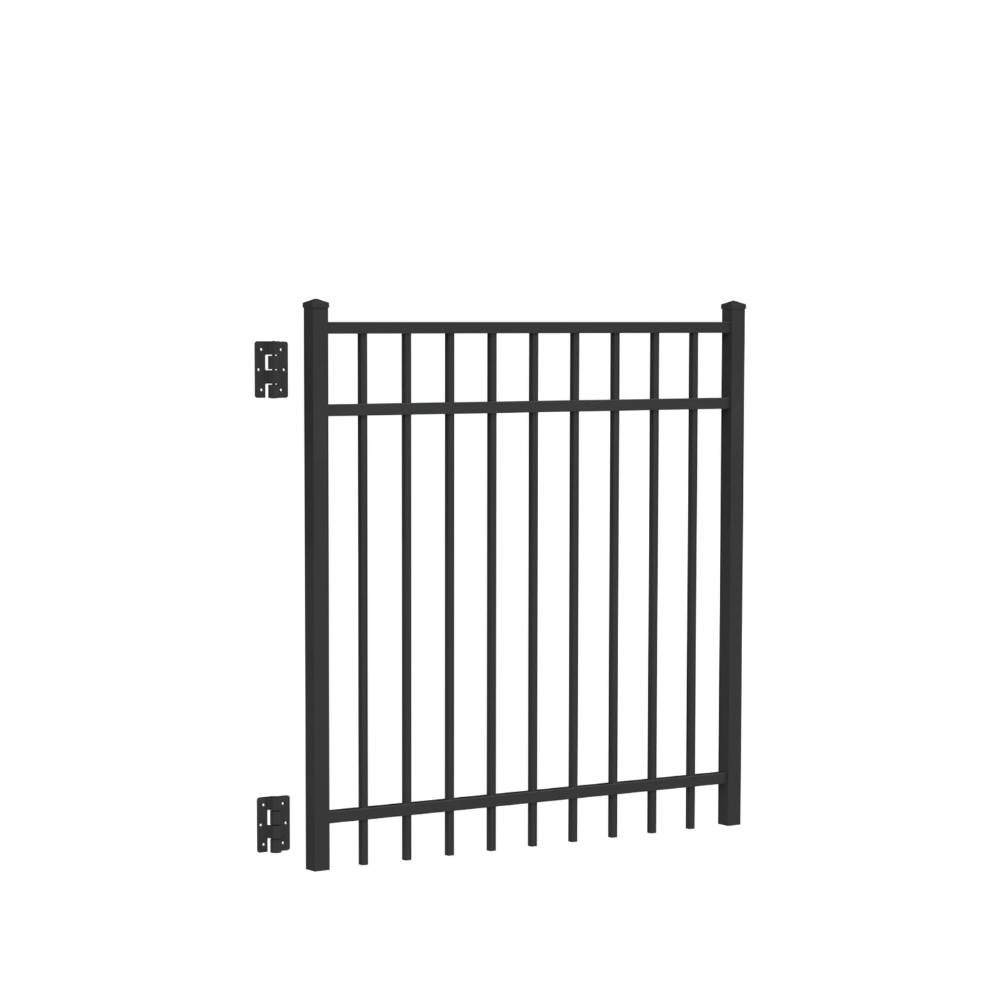 Granite Harbor Series - Straight Gate - 4' x 4'-Aluminum Fence Gates-ActiveYards-Black-FenceCenter